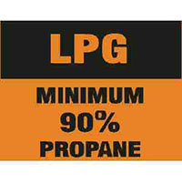 LPG MINIMUM 90% PROPANE Decal - (04-V-58)