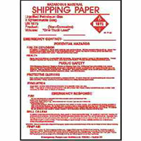 Shipping Paper Cylinder Truck Placard - (06-P-83CYL)