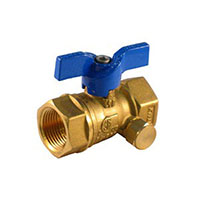 3/4 Inch (in) Inlet Connection Size Gas Ball Valve with Side Tap - (102-304)