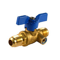 1/2 Inch (in) Inlet Connection Size Flare x Flare Gas Ball Valve with Side Tap - (102-403)