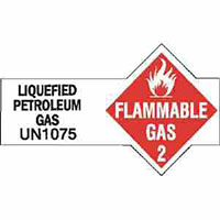 D.O.T. FLAMMABLE GAS Label - (18-AA-16)