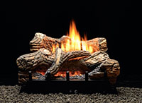 18 Inch (in) Flint Hill Ceramic Gas Log Set with Liquefied Petroleum (LP) Burner