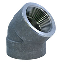 1/4 Inch (in) Thread Size and 45 Degree Forged Steel Pipe Elbow - (FS.25-ELL-45)