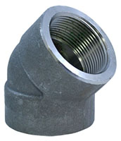 2 Inch (in) Thread Size and 45 Degree Forged Steel Pipe Elbow - (FS3-ELL-45)