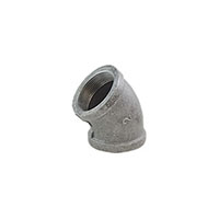 3/8 Inch (in) Thread Size and 45 Degree Standard Steel Pipe Elbow - (ST.50-ELL-45)