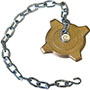 3-1/4 Inch (in) Thread Connection Brass Cap with Chain and Ring - (003194-90)