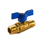 3/8 Inch (in) Inlet Connection Size Blue Top Flare x Male Iron Pipe (M.I.P.) Gas Ball Valve - (101-702)