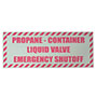 12 x 30 Inch (in) PROPANE - CONTAINER LIQUID VALVE EMERGENCY SHUTOFF Decal - (D59G)""