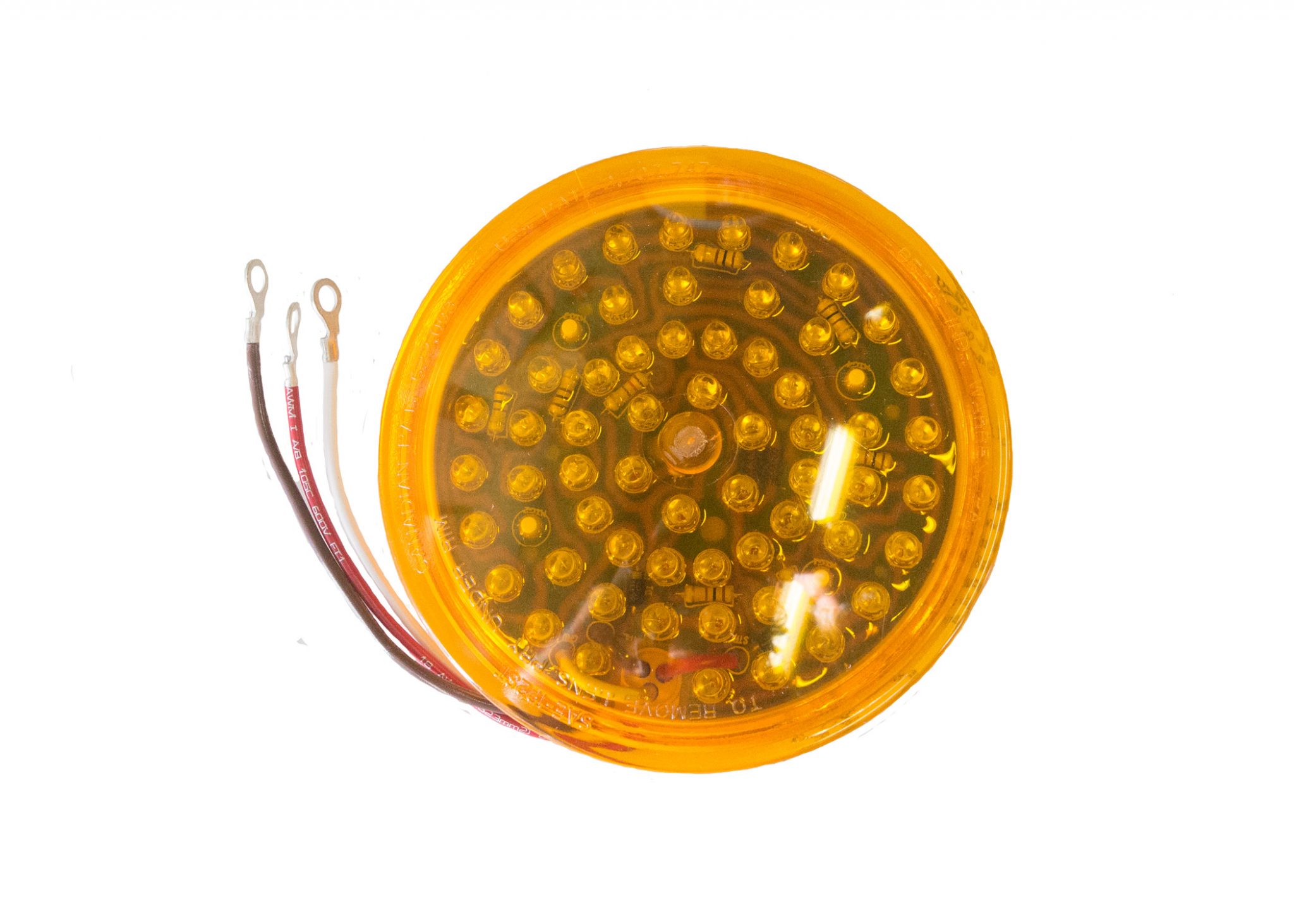 AMBER SHALLOW LED LENS INSERT W/ 3 EYELETS