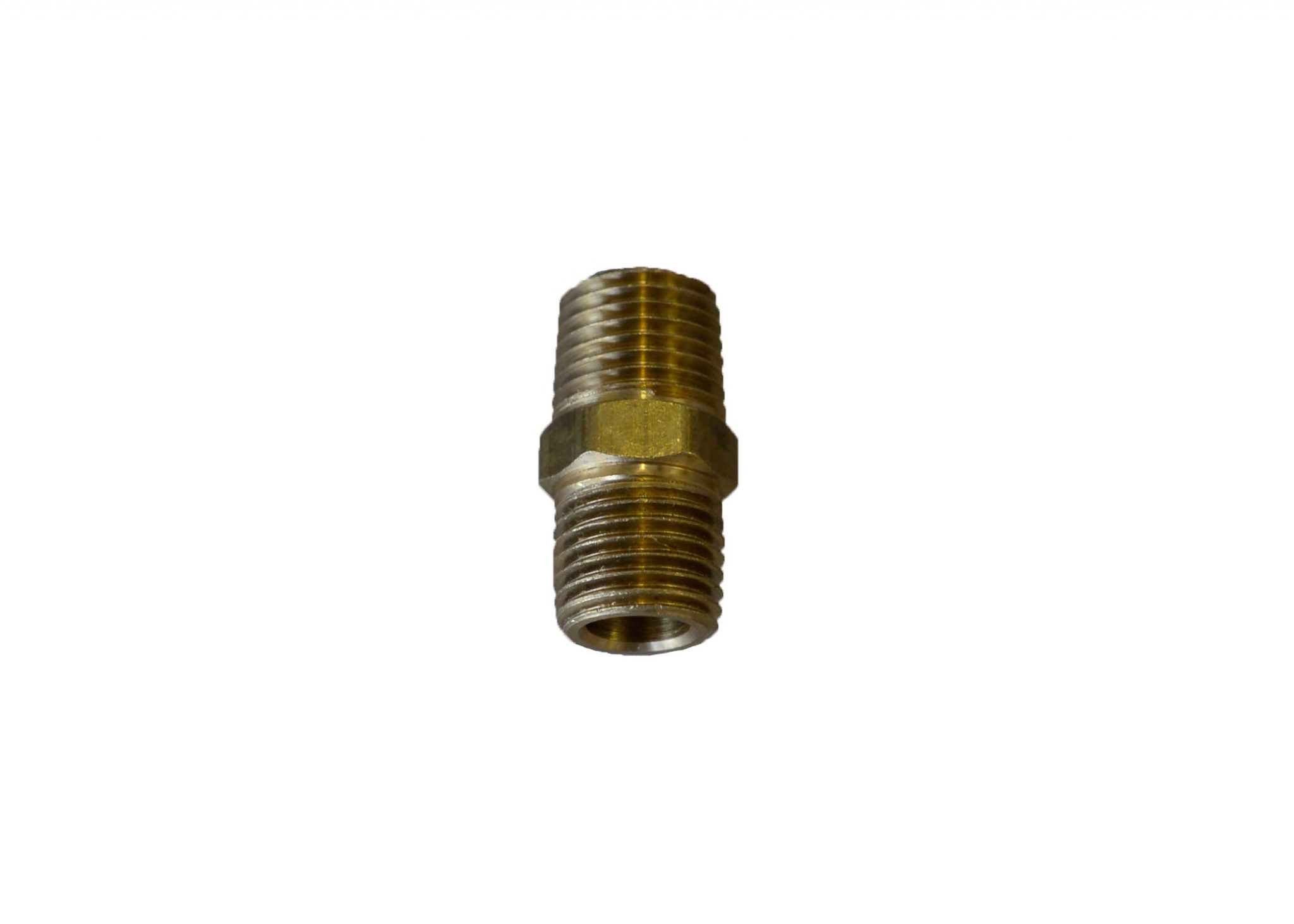 1/4" X 1/4" BRASS HEX NIPPLE